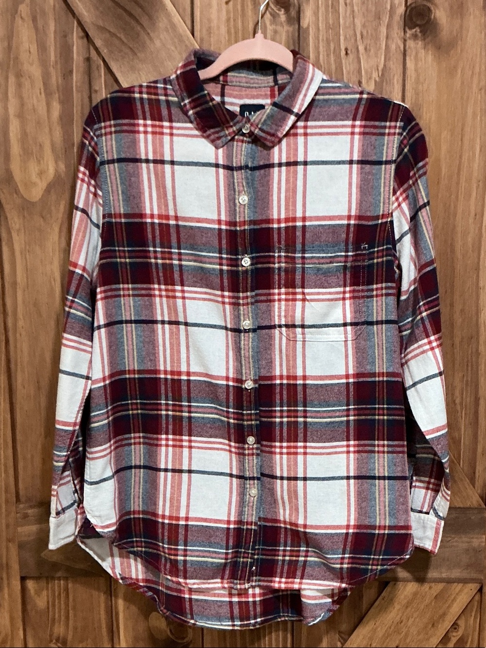 GAP Red and White Plaid Shirt